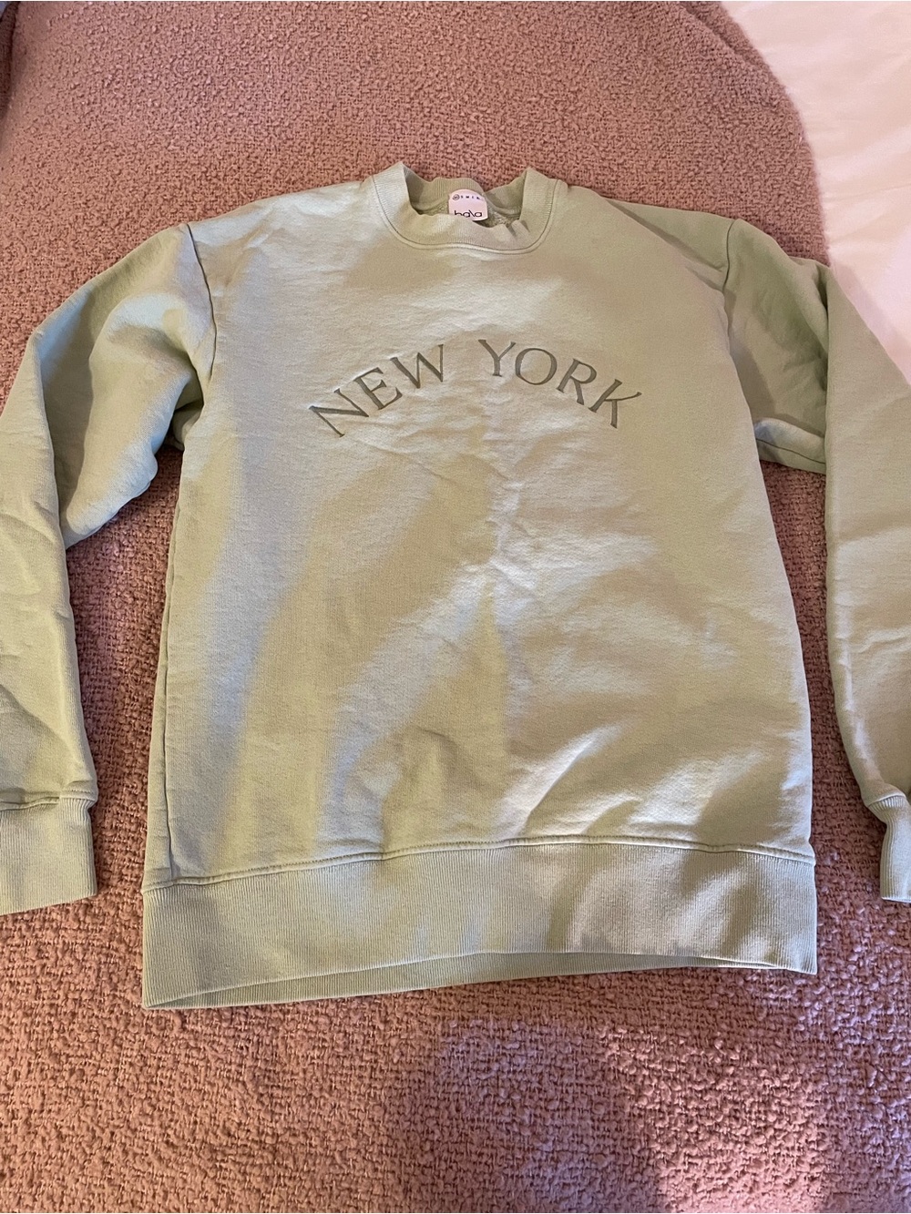 Bala New York Embroidered Crewneck Sweatshirt Sage Green Size XS
